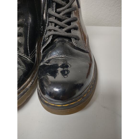 Doc Martens Air Wair patent leather black combat style boots wmn's size 5 mn's 4 - Picture 4 of 16